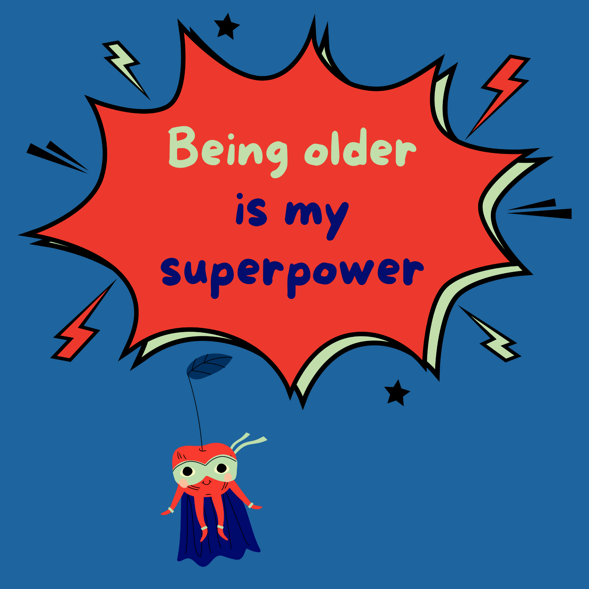 Close up of a custom t-shirt for an older sibling that says Being older is my superpower